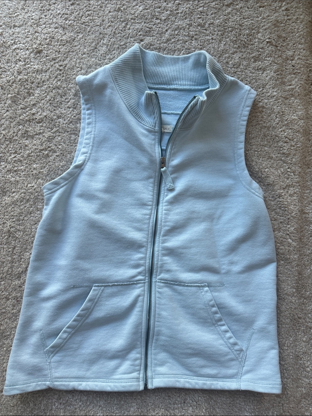 Eileen Fisher organic cotton French terry full zip vest size XS